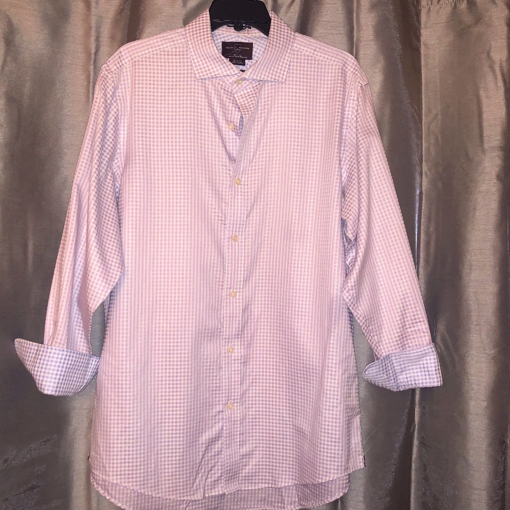 Lavender Check Contrast Cuff Dress Shirt, 16.5